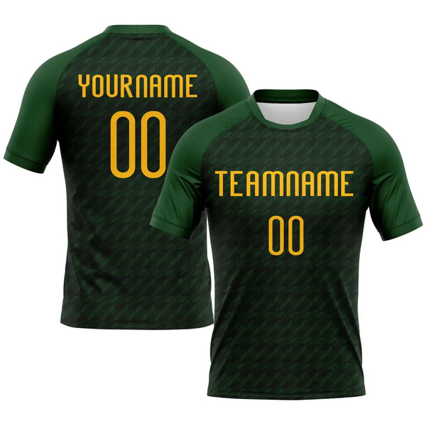 Custom Geometric Shape Volleyball Jersey Green Gold Sublimation, Custom Name Number, Women Girls Unisex Youth