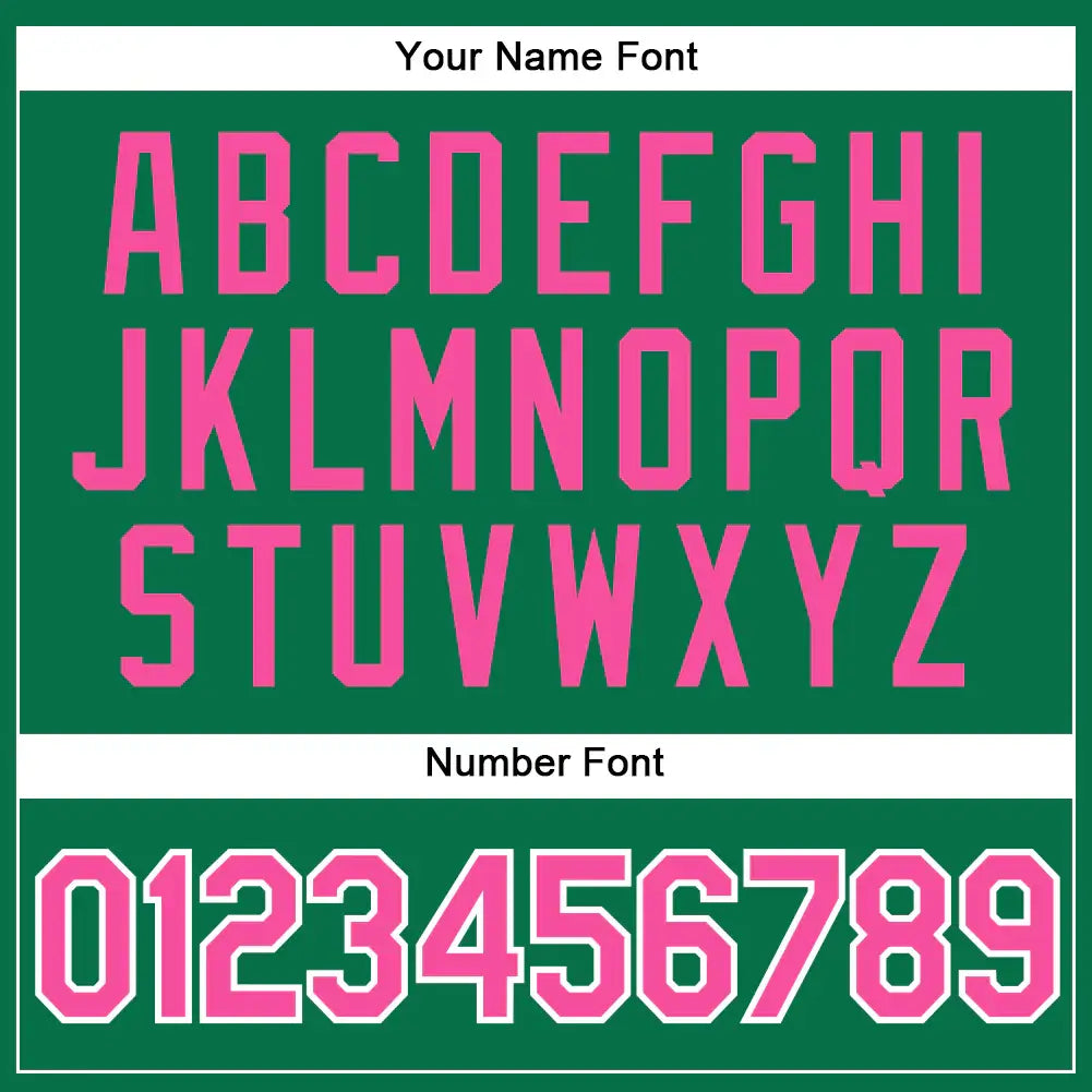 Custom Baseball Jersey Kelly Green Pink White Sublimation, Custom Name Number, Men Youth Unisex
