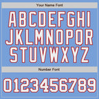 Custom Light Blue White Pinstripe Baseball Jersey White Red Sublimation, Custom Name Number, Men Youth Unisex
