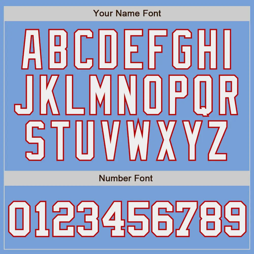 Custom Light Blue White Pinstripe Baseball Jersey White Red Sublimation, Custom Name Number, Men Youth Unisex