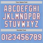 Custom 2-Button Softball Jersey Light Blue White Red Sublimation, Custom Name Number, Women Girls Unisex Youth