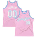 Custom Throwback Basketball Jersey Light Pink White Light Blue Sublimation, Team Uniform Kit, Custom Name Number, Unisex Men Women Youth