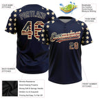 Custom 2-Button Softball Jersey American Flag Fashion Navy Vintage USA Flag Cream Sublimation, Custom Name Number, Women Girls Unisex Youth