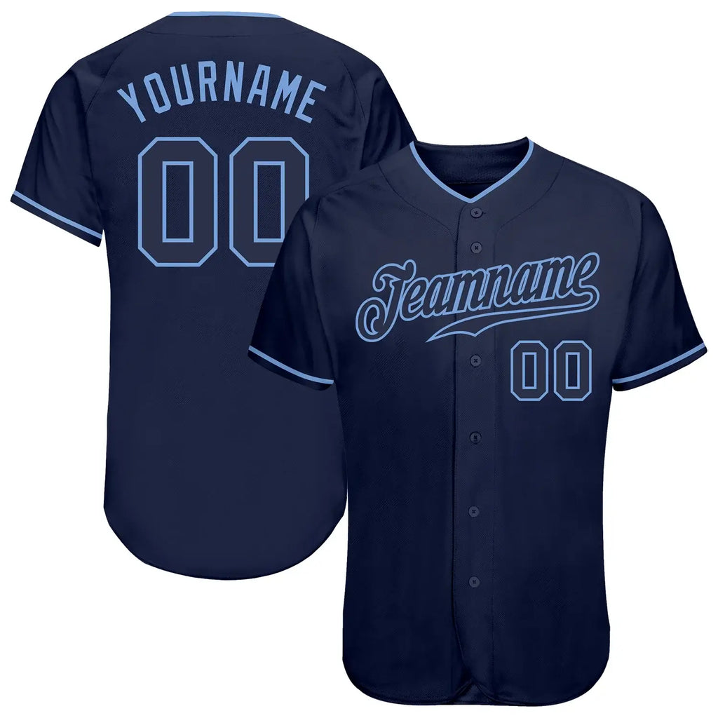 Custom Baseball Jersey Navy Light Blue Sublimation, Custom Name Number, Men Youth Unisex