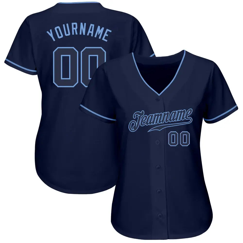 Custom Baseball Jersey Navy Light Blue Sublimation, Custom Name Number, Men Youth Unisex