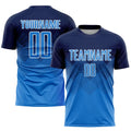 Custom Soccer Jersey Navy Powder Blue White Sublimation, Team Uniform Kit, Custom Name Number, Unisex Men Women Youth