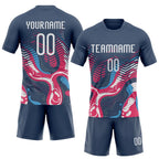 Custom Volleyball Jersey Navy White Fluid Sublimation, Custom Name Number, Women Girls Unisex Youth