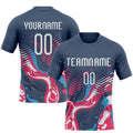 Custom Volleyball Jersey Navy White Fluid Sublimation, Custom Name Number, Women Girls Unisex Youth