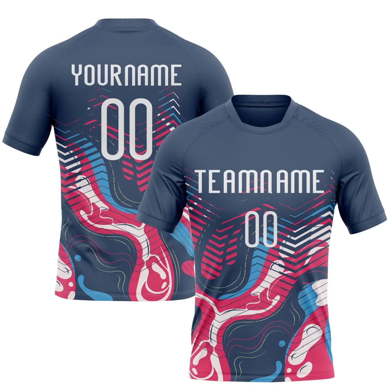 Custom Volleyball Jersey Navy White Fluid Sublimation, Custom Name Number, Women Girls Unisex Youth