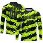 Custom Soccer Jersey Neon Green Black Sublimation, Team Uniform Kit, Custom Name Number, Unisex Men Women Youth
