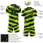 Custom Soccer Jersey Neon Green Black Sublimation, Team Uniform Kit, Custom Name Number, Unisex Men Women Youth