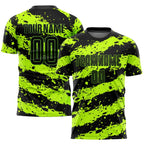 Custom Soccer Jersey Neon Green Black Sublimation, Team Uniform Kit, Custom Name Number, Unisex Men Women Youth