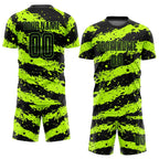 Custom Soccer Jersey Neon Green Black Sublimation, Team Uniform Kit, Custom Name Number, Unisex Men Women Youth