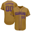 Custom Drift Fashion Baseball Jersey Old Gold Purple Black Sublimation, Custom Name Number, Men Youth Unisex