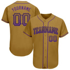 Custom Drift Fashion Baseball Jersey Old Gold Purple Black Sublimation, Custom Name Number, Men Youth Unisex