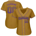 Custom Drift Fashion Baseball Jersey Old Gold Purple Black Sublimation, Custom Name Number, Men Youth Unisex