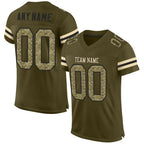 Custom Mesh Football Jersey Olive Camo Black Pro Style Sublimation, Custom Name Number, Men Youth Unisex