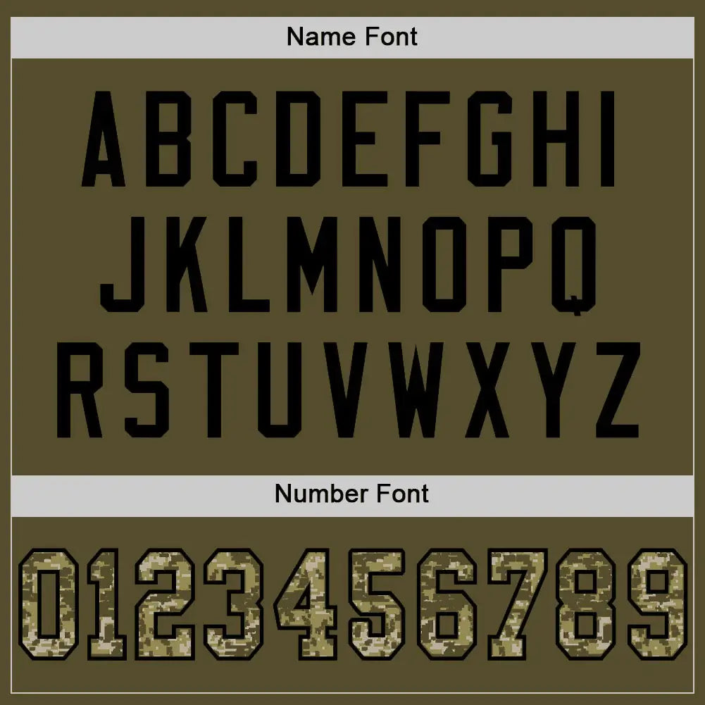 Custom Mesh Football Jersey Olive Camo Black Pro Style Sublimation, Custom Name Number, Men Youth Unisex