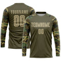 Custom Soccer Jersey Olive Vegas Gold Camo Sublimation, Team Uniform Kit, Custom Name Number, Unisex Men Women Youth