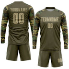 Custom Soccer Jersey Olive Vegas Gold Camo Sublimation, Team Uniform Kit, Custom Name Number, Unisex Men Women Youth