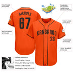 Custom Baseball Jersey Orange Black Sublimation, Custom Name Number, Men Youth Unisex