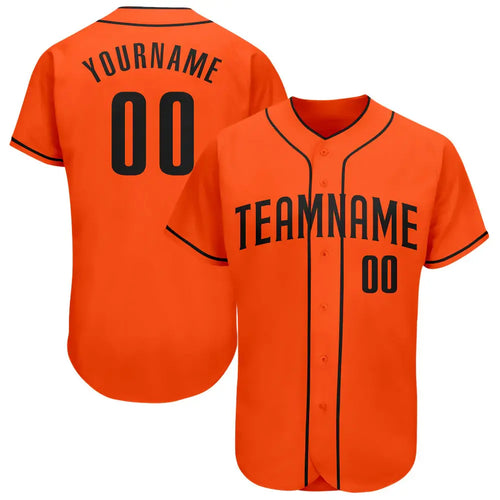 Custom Baseball Jersey Orange Black Sublimation, Custom Name Number, Men Youth Unisex