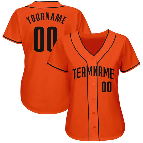 Custom Baseball Jersey Orange Black Sublimation, Custom Name Number, Men Youth Unisex
