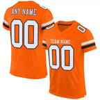 Custom Mesh Football Jersey Orange White Black Pro Style Sublimation, Custom Name Number, Men Youth Unisex