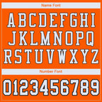 Custom Mesh Football Jersey Orange White Black Pro Style Sublimation, Custom Name Number, Men Youth Unisex