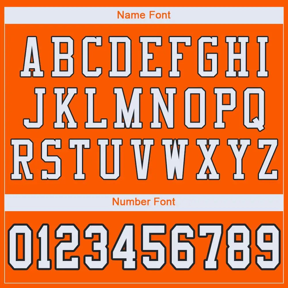 Custom Mesh Football Jersey Orange White Black Pro Style Sublimation, Custom Name Number, Men Youth Unisex
