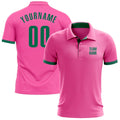 Custom Pink Kelly Green Golf Polo Shirt Performance Sublimation, Custom Logo, Men Women Unisex