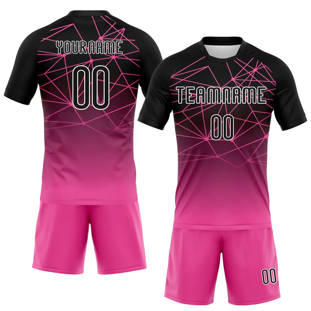 Custom Abstract Network Volleyball Jersey Pink Black White Sublimation, Custom Name Number, Women Girls Unisex Youth