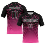 Custom Abstract Network Volleyball Jersey Pink Black White Sublimation, Custom Name Number, Women Girls Unisex Youth