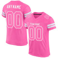 Custom Mesh Football Jersey Pink White Pro Style Sublimation, Custom Name Number, Men Youth Unisex