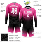 Custom Soccer Jersey Pink White Black Sublimation, Team Uniform Kit, Custom Name Number, Unisex Men Women Youth