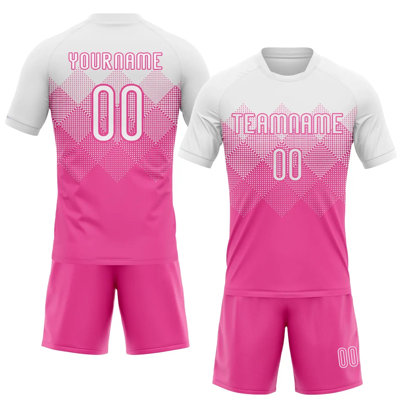 Custom Geometric Shape Volleyball Jersey Pink White Sublimation, Custom Name Number, Women Girls Unisex Youth