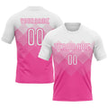 Custom Geometric Shape Volleyball Jersey Pink White Sublimation, Custom Name Number, Women Girls Unisex Youth