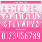 Custom Geometric Shape Volleyball Jersey Pink White Sublimation, Custom Name Number, Women Girls Unisex Youth