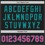 Custom 2-Button Softball Jersey Black Teal Pinstripe Pink Sublimation, Custom Name Number, Women Girls Unisex Youth