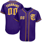 Custom Baseball Jersey Purple Gold White Sublimation, Custom Name Number, Men Youth Unisex