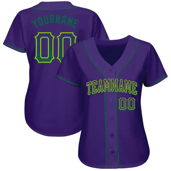 Custom Drift Fashion Baseball Jersey Purple Kelly Green Gold Sublimation, Custom Name Number, Men Youth Unisex