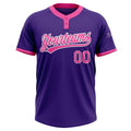 Custom 2-Button Softball Jersey Purple Pink White Sublimation, Custom Name Number, Women Girls Unisex Youth