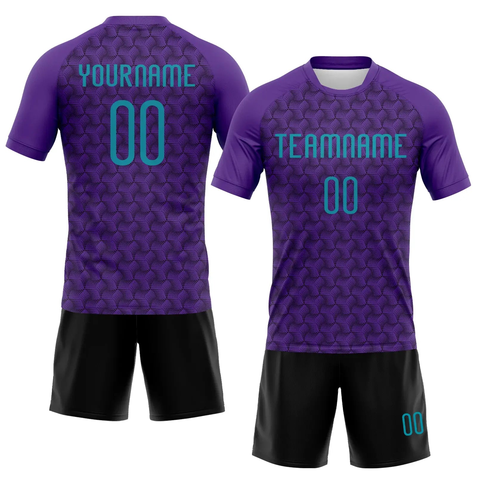 Custom Geometric Shape Volleyball Jersey Purple Teal Black Sublimation, Custom Name Number, Women Girls Unisex Youth