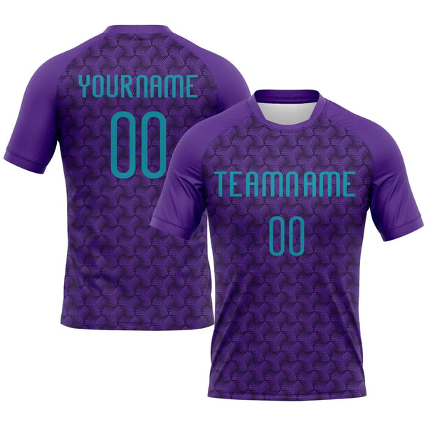 Custom Geometric Shape Volleyball Jersey Purple Teal Black Sublimation, Custom Name Number, Women Girls Unisex Youth