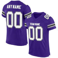 Custom Mesh Football Jersey Purple White Gray Pro Style Sublimation, Custom Name Number, Men Youth Unisex