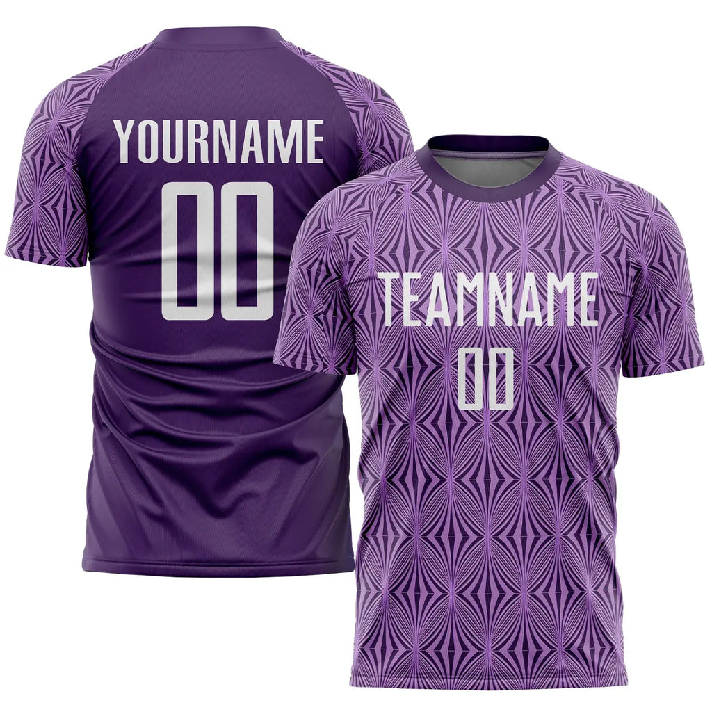 Custom Soccer Jersey Light Purple White Sublimation, Team Uniform Kit, Custom Name Number, Unisex Men Women Youth