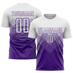Custom Soccer Jersey Purple White Sublimation, Team Uniform Kit, Custom Name Number, Unisex Men Women Youth