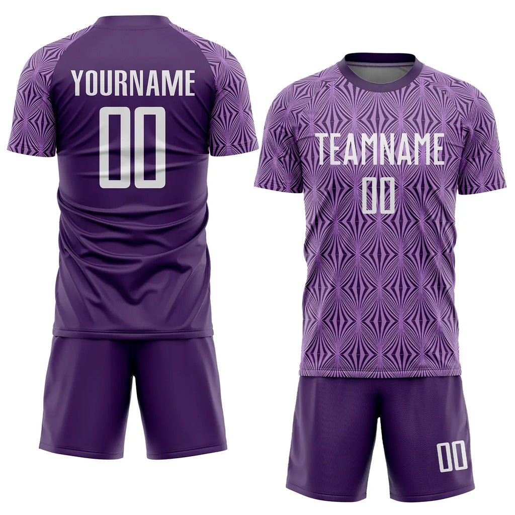 Custom Soccer Jersey Light Purple White Sublimation, Team Uniform Kit, Custom Name Number, Unisex Men Women Youth