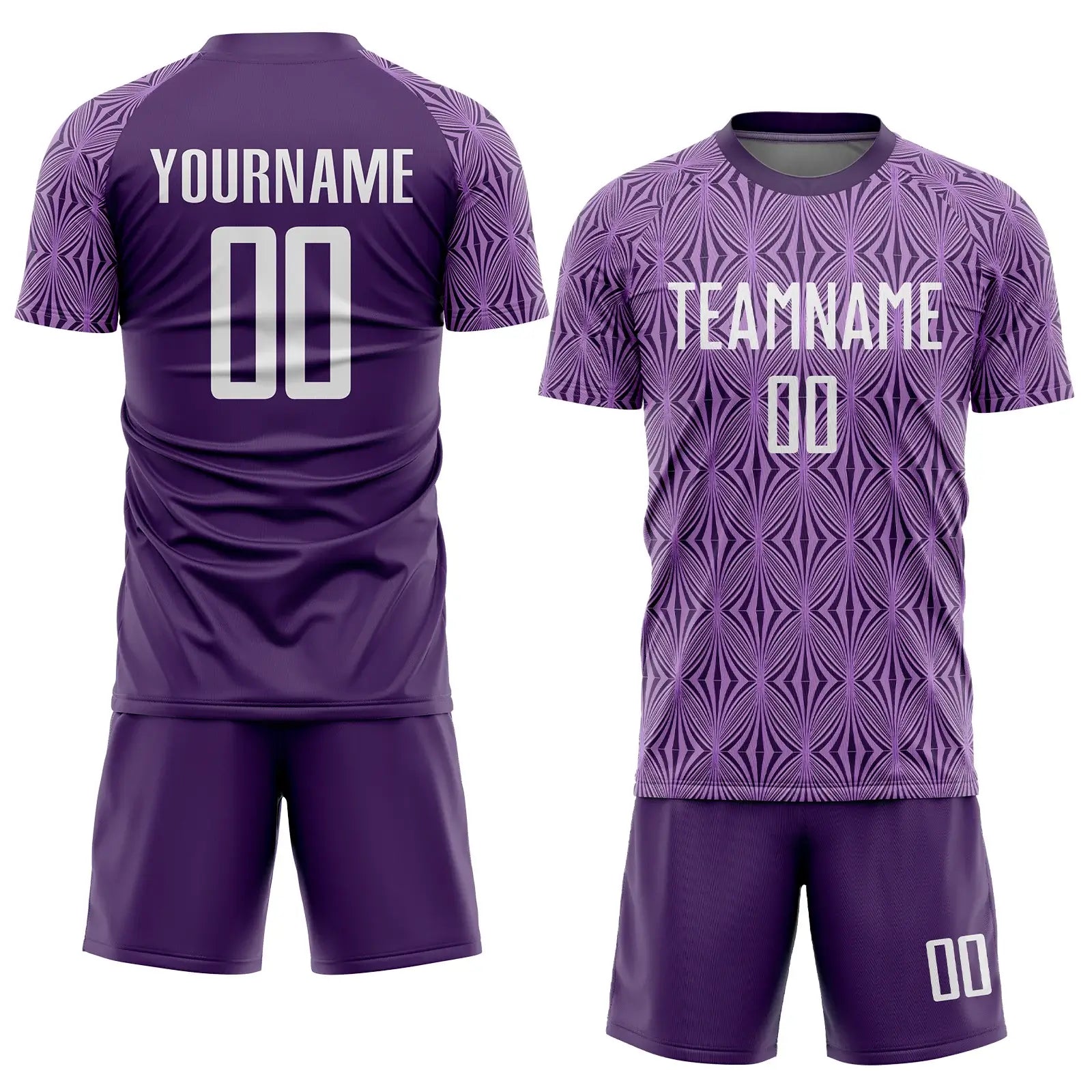 Custom Soccer Jersey Light Purple White Sublimation, Team Uniform Kit, Custom Name Number, Unisex Men Women Youth