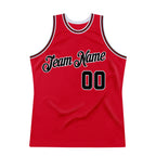 Custom Throwback Basketball Jersey Red Black Red Sublimation, Team Uniform Kit, Custom Name Number, Unisex Men Women Youth